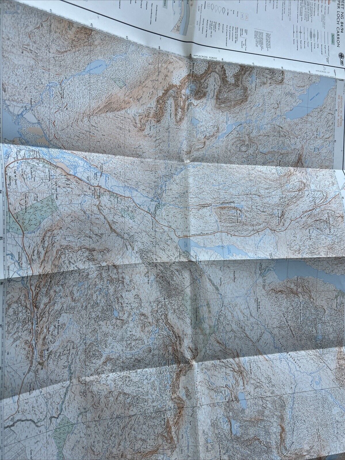 UPPER LOCH CARRON Ordnance Survey Map Pathfinder NG 84/94 1975 Kishorn