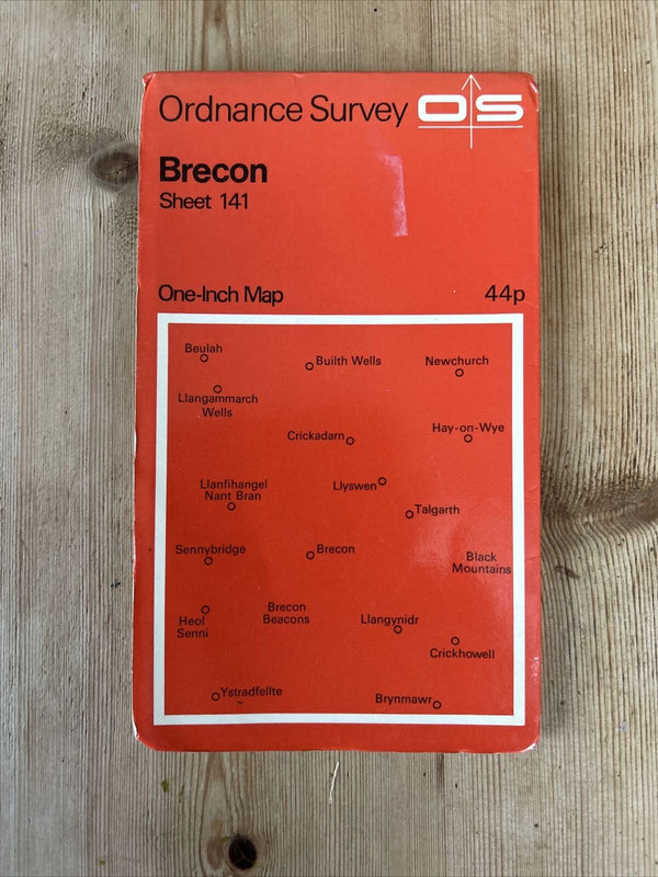 BRECON Ordnance Survey One Inch Sheet 141 Good Condition 1967 Talgarth Glasbury