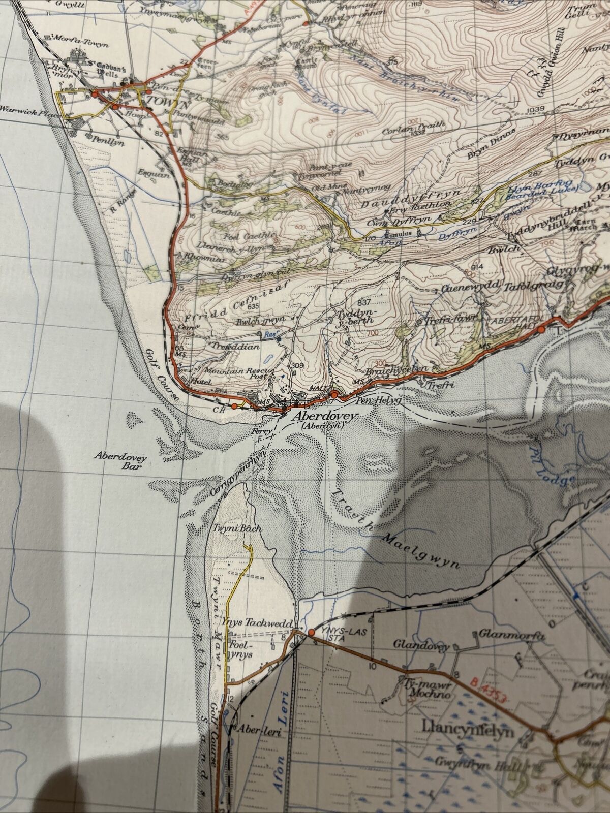 ABERYSTWYTH Ordnance Survey CLOTH Map 1952 Sheet 127 Seventh Series Machynlleth