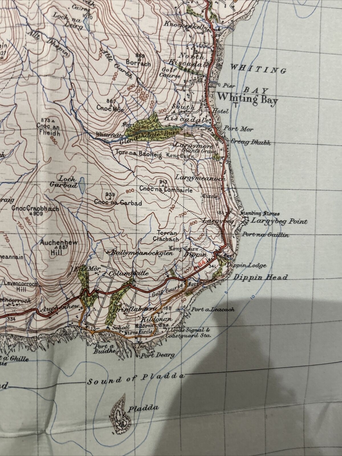 ISLE OF ARRAN Ordnance Survey One Inch Sheet 77 CLOTH No Popular Edition 1945