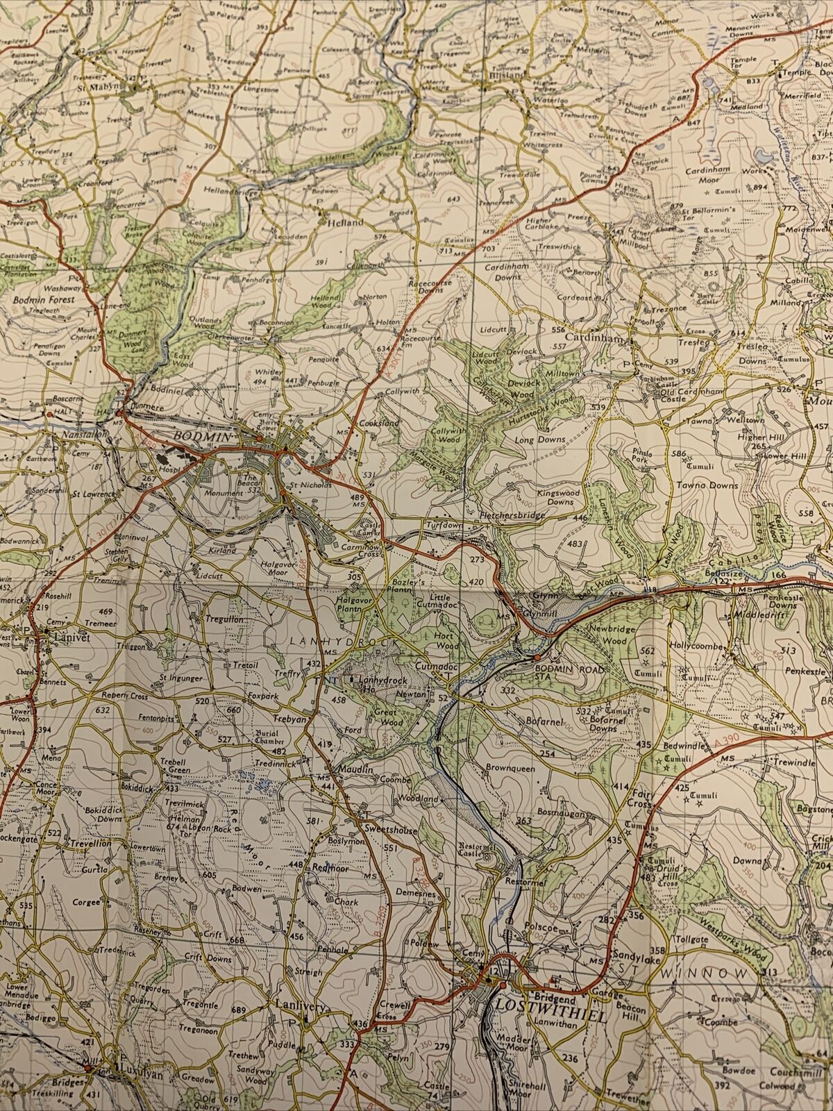 Bodmin & Launceston No 186 1961 Cloth 7th Series Ordnance Survey One Inch Map