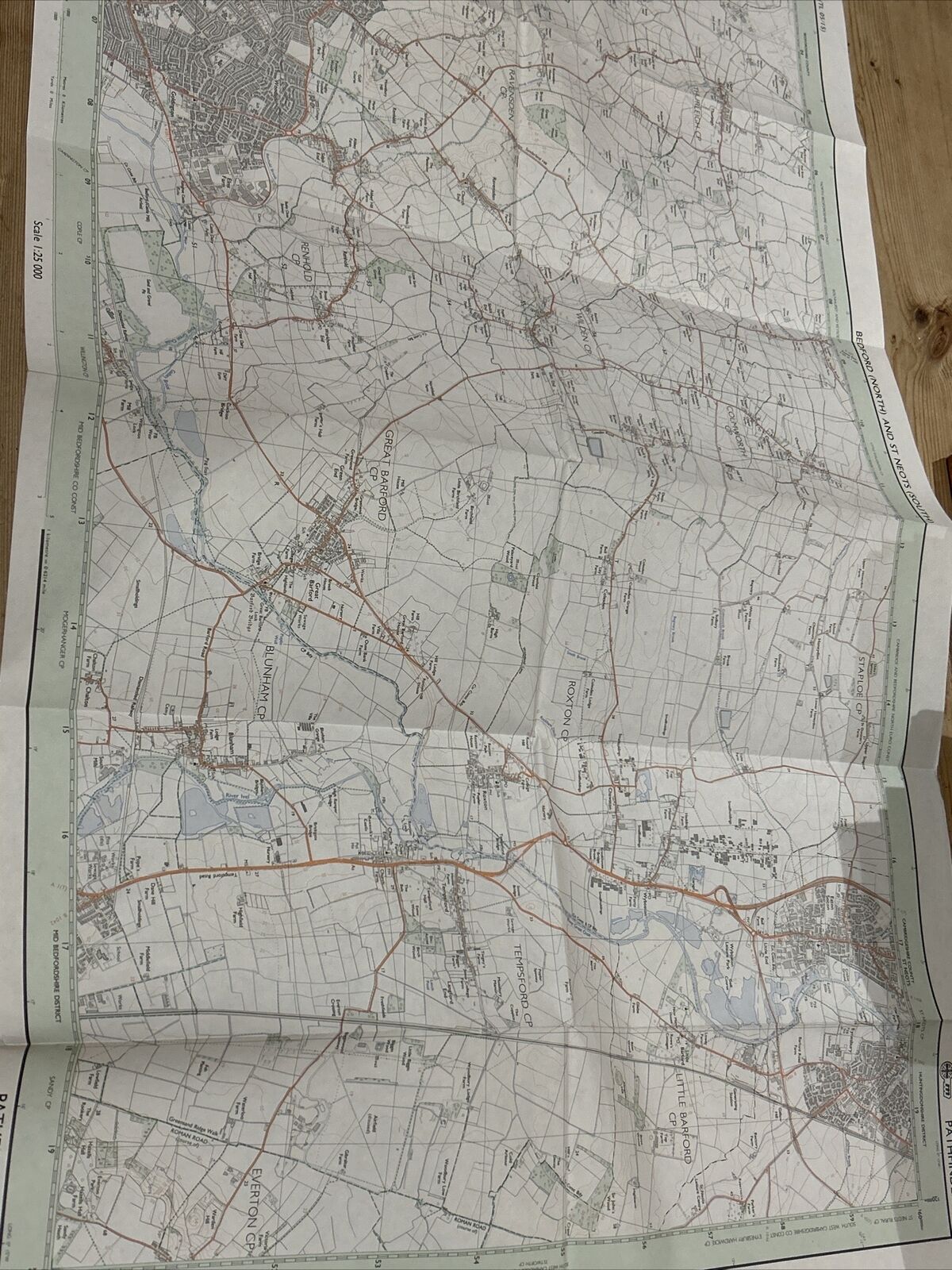 BEDFORD North And ST NEOTS South Pathfinder 1002 Ordnance Survey 1:25000 1989