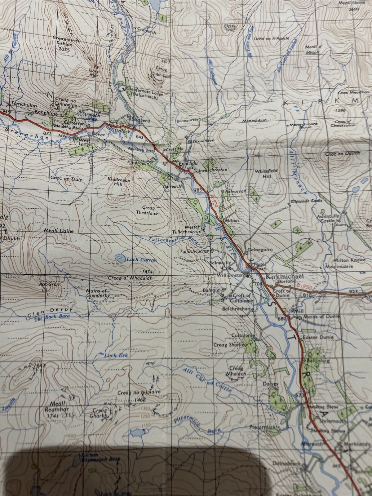 BLAIRGOWRIE Ordnance Survey 7th  Series CLOTH 1 Inch Map Sheet 49 1948 Birnam