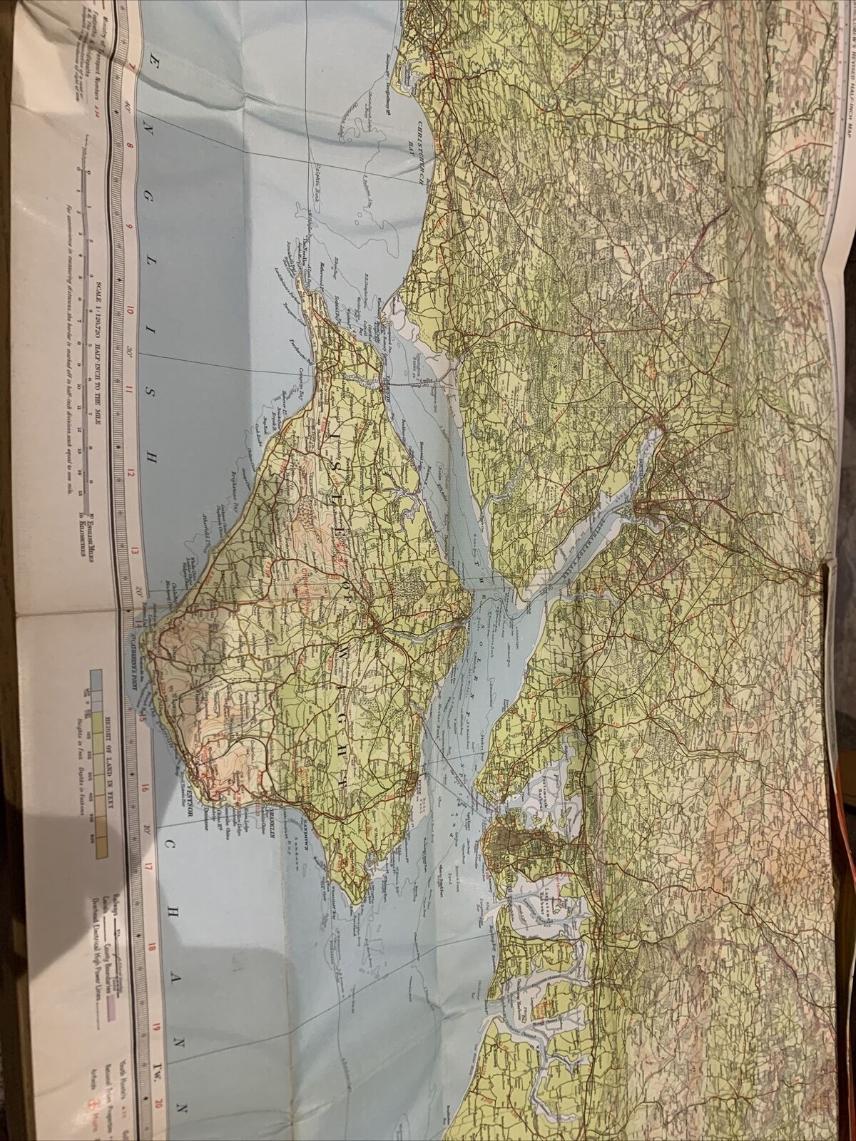 Bartholomew Cloth Half Inch Map No 5 New Forest 1966 Isle Of Wight Portsmouth