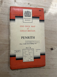 PENRITH Ordnance Survey Seventh Series CLOTH 1 Inch Map Sheet 83 1955 Ullswater