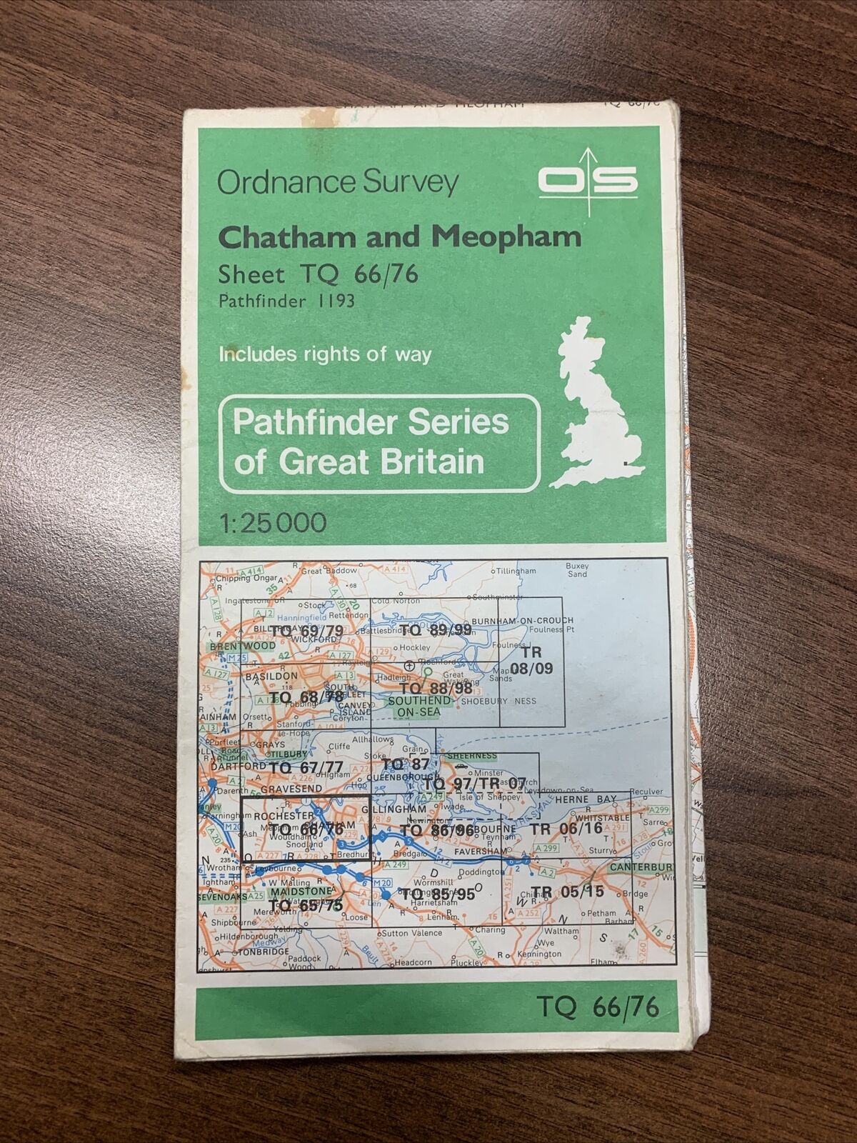 CHATHAM & MEOPHAM Pathfinder Ordnance Survey Sheet No 1193 1:25000 1972 Medway