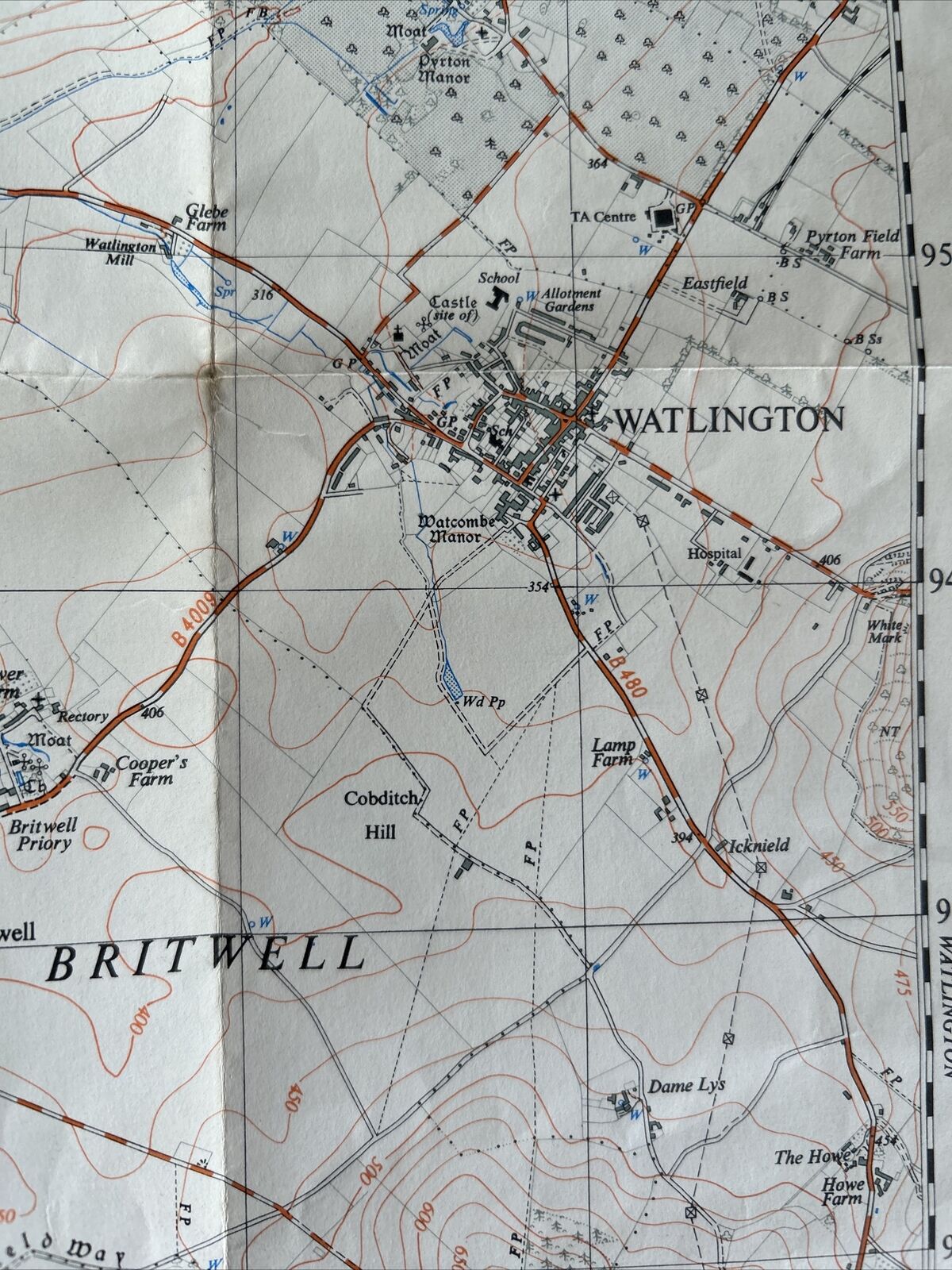 WATLINGTON Ordnance Survey 1:25,000 First Series 1959 Sheet SU69 Stadhampton