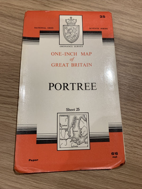 Portree - Ordnance Survey Seventh Series One Inch Map 1962 Sheet 25 Raasay Skye