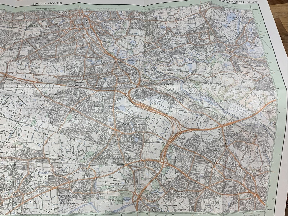 BOLTON South - Pathfinder Ordnance Survey 1:25000 1992 No 712 Westhoughton