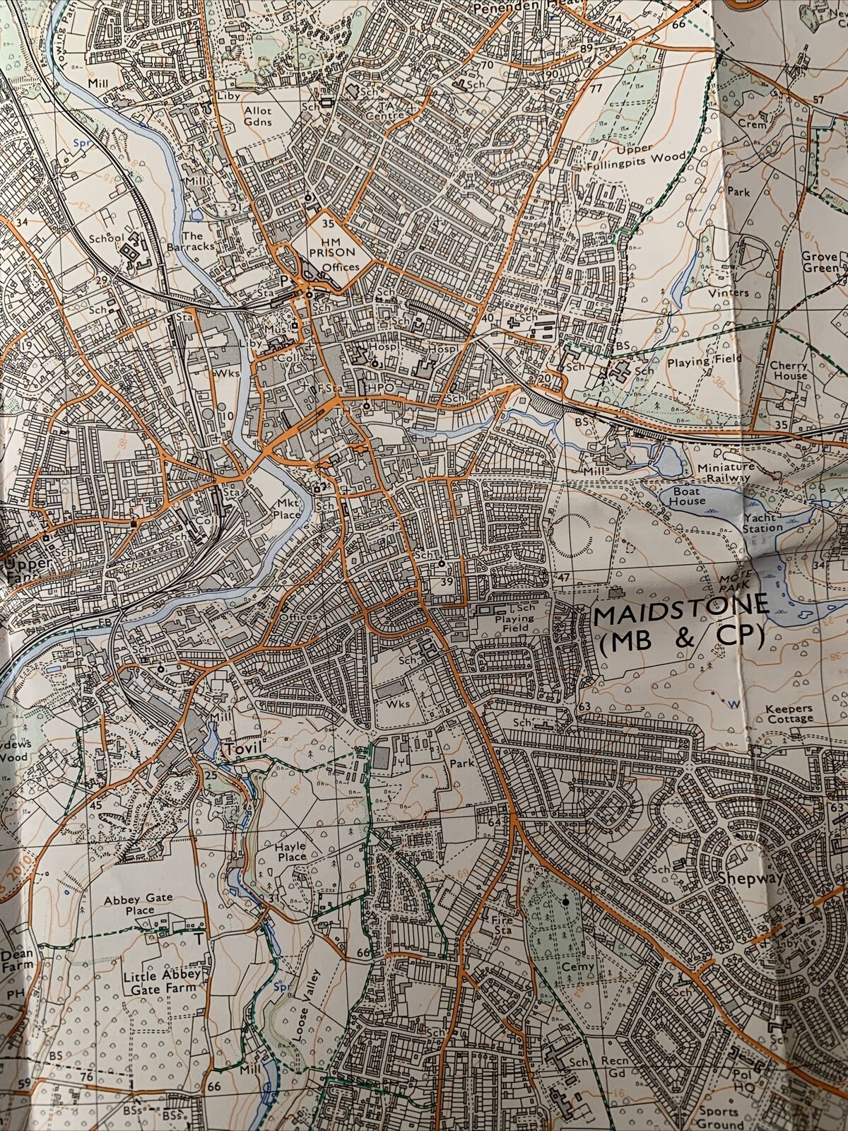 Maidstone - Ordnance Survey Sheet TQ 65/75 1:25000 2nd Series Kent Medway