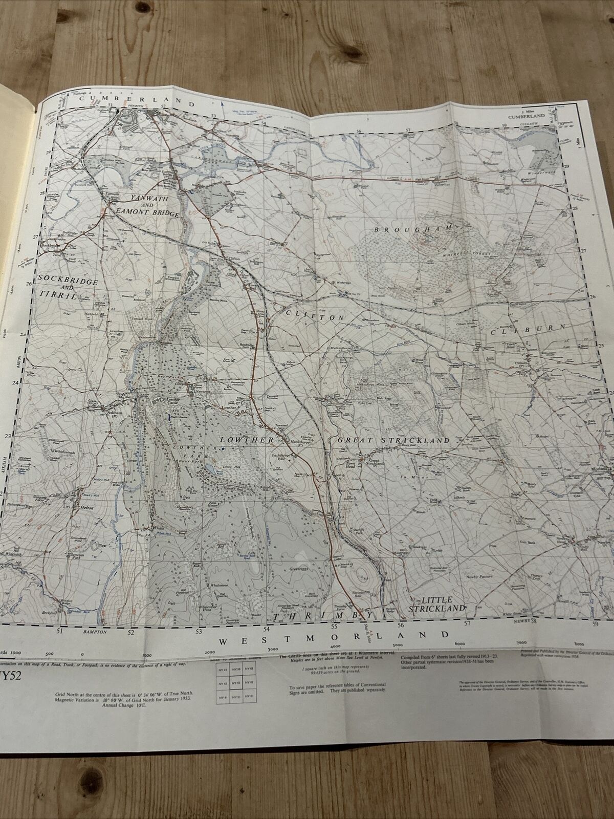 CLIBURN Lowther Park Ordnance Survey Sheet NY52 1:25000 1953 Lake District