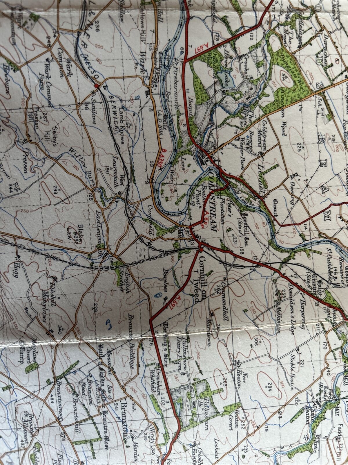 KELSO Scotland Ordnance Survey CLOTH One Inch Sheet 81 Popular Edition 1926