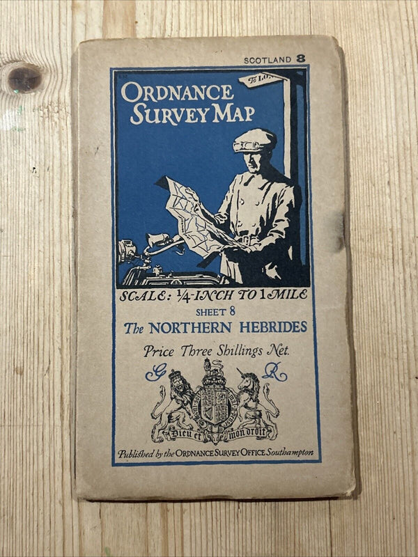 THE NORTHERN HEBRIDES Cloth  Ordnance Survey Quarter In Sheet 8 1923
