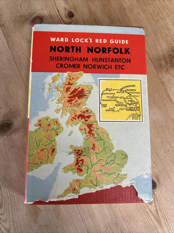 NORTH NORFOLK SHERINGHAM Hunstanton Ward Locks Red Guide Dust Jacket Maps