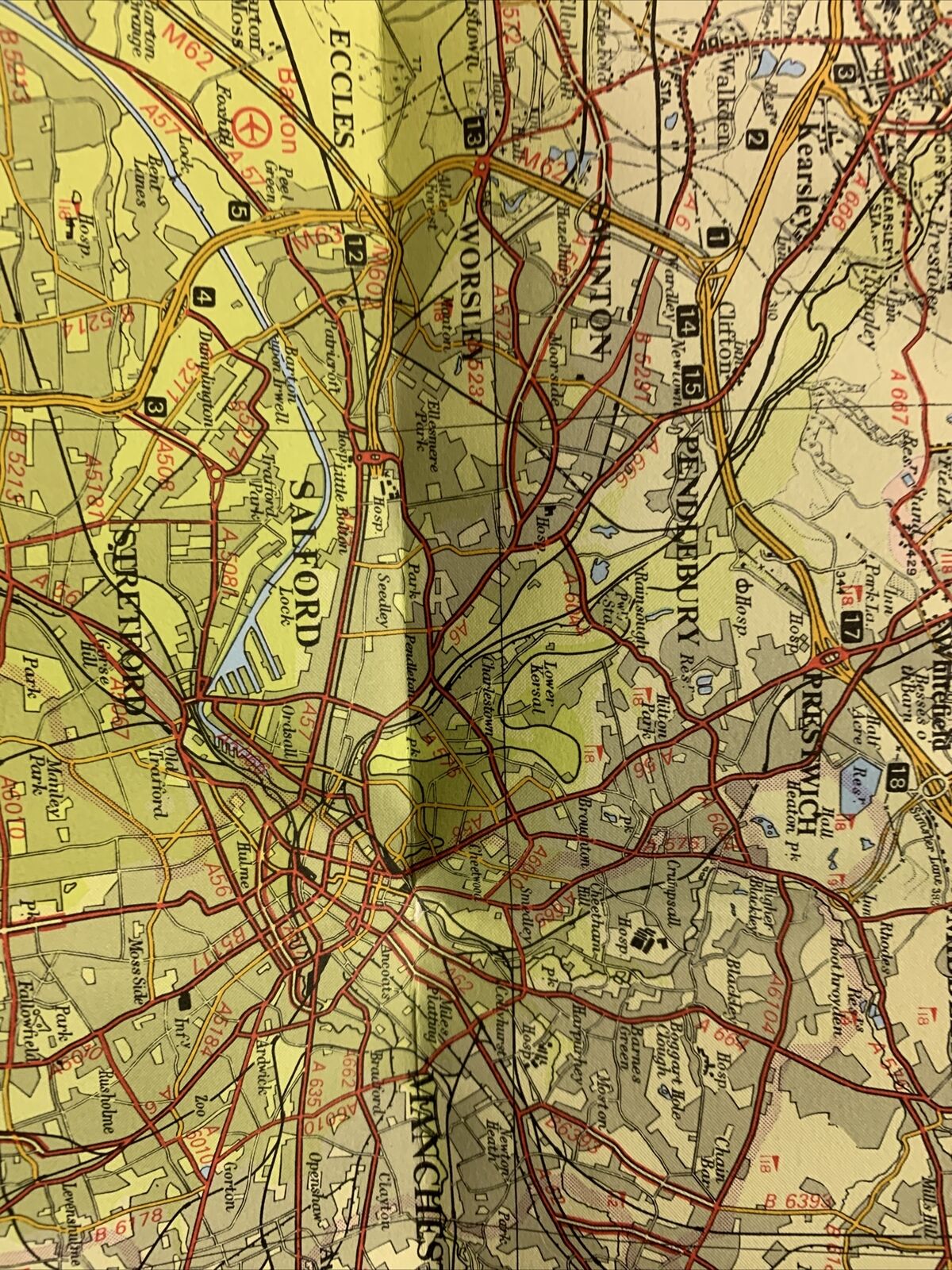 MERSEYSIDE Bartholomew - Half Inch Map 1972 No 28 Chester Wirral Manchester