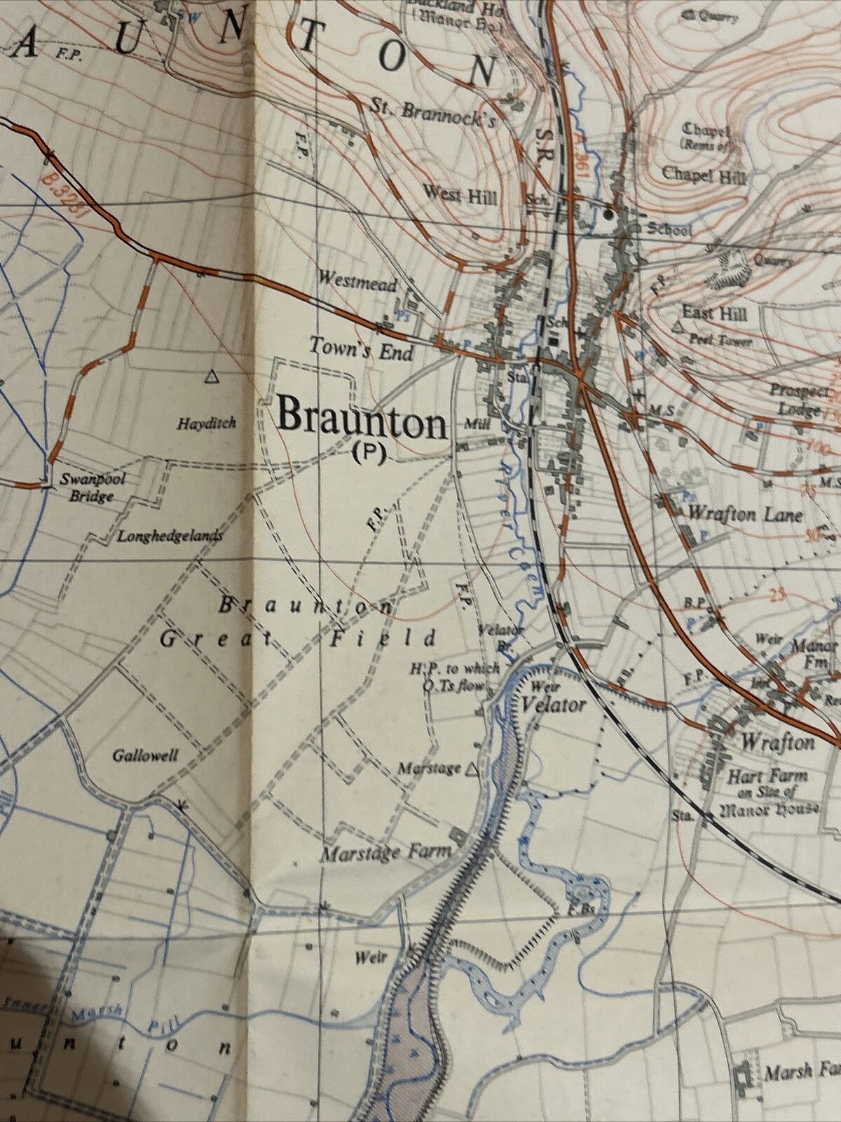 BRAUNTON DEVON APPLEDORE - Ordnance Survey Sheet SS43 1:25000 1950 River Taw