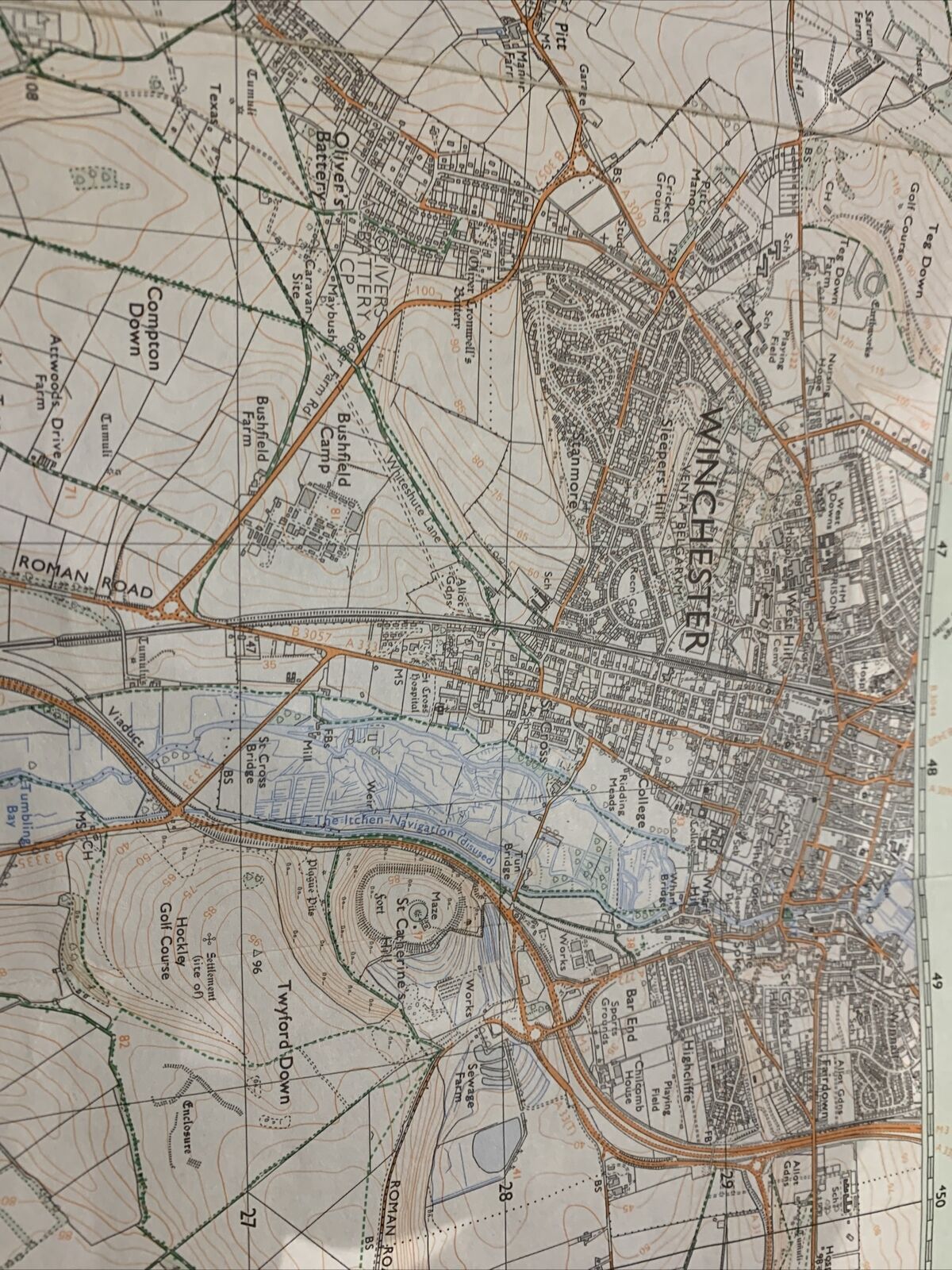 WINCHESTER South Chandlers Ford  Ordnance Survey No 1264 1:25000 1988