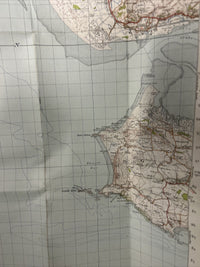 CARMARTHEN & TENBY Ordnance Survey Cloth 6th Series 1-inch 1946 Sheet 152