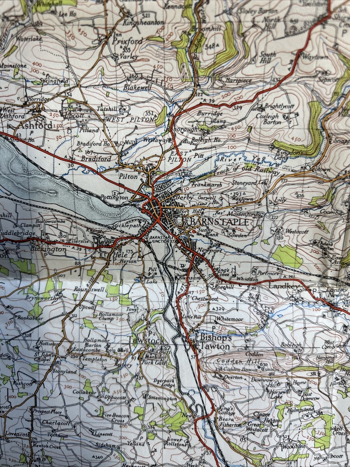 BARNSTAPLE Devon Ordnance Survey One Inch 1946 Map No Cover Bideford Woolacombe