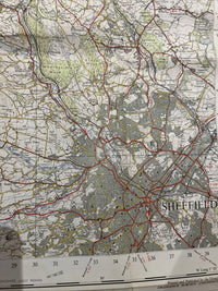 HUDDERSFIELD Ordnance Survey Seventh Series Paper 1 Inch Map Sheet 102 1954