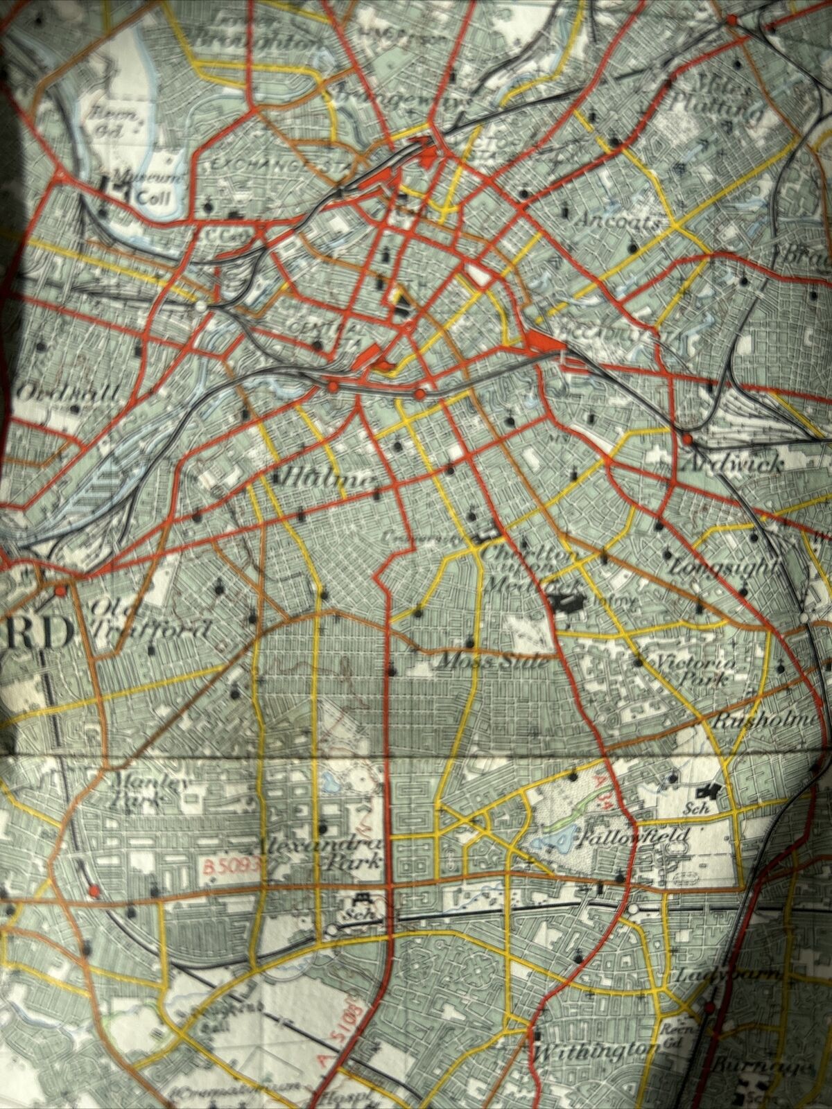 MANCHESTER Ordnance Survey Seventh Series Paper One inch 1961 Sheet 101 Bolton