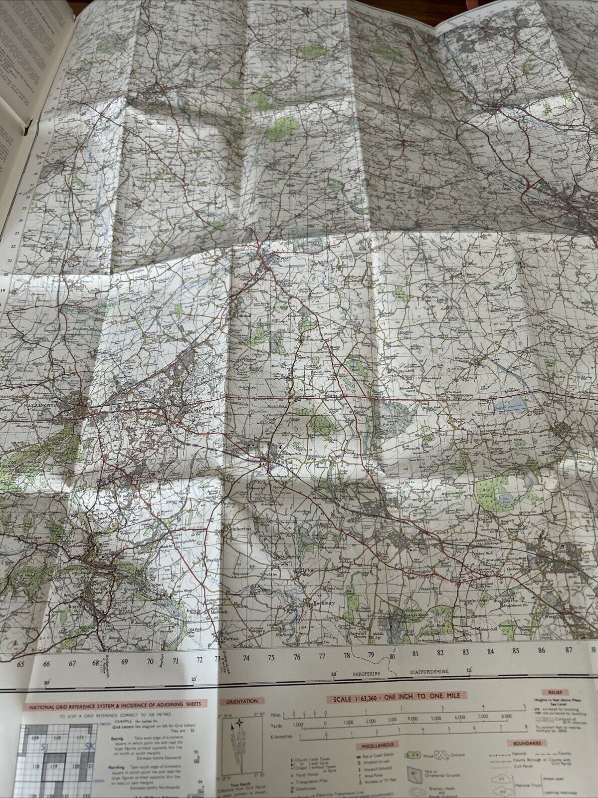 STAFFORD Ordnance Survey One inch 1963 Sheet 119 Cannock Shifnal Blymhill