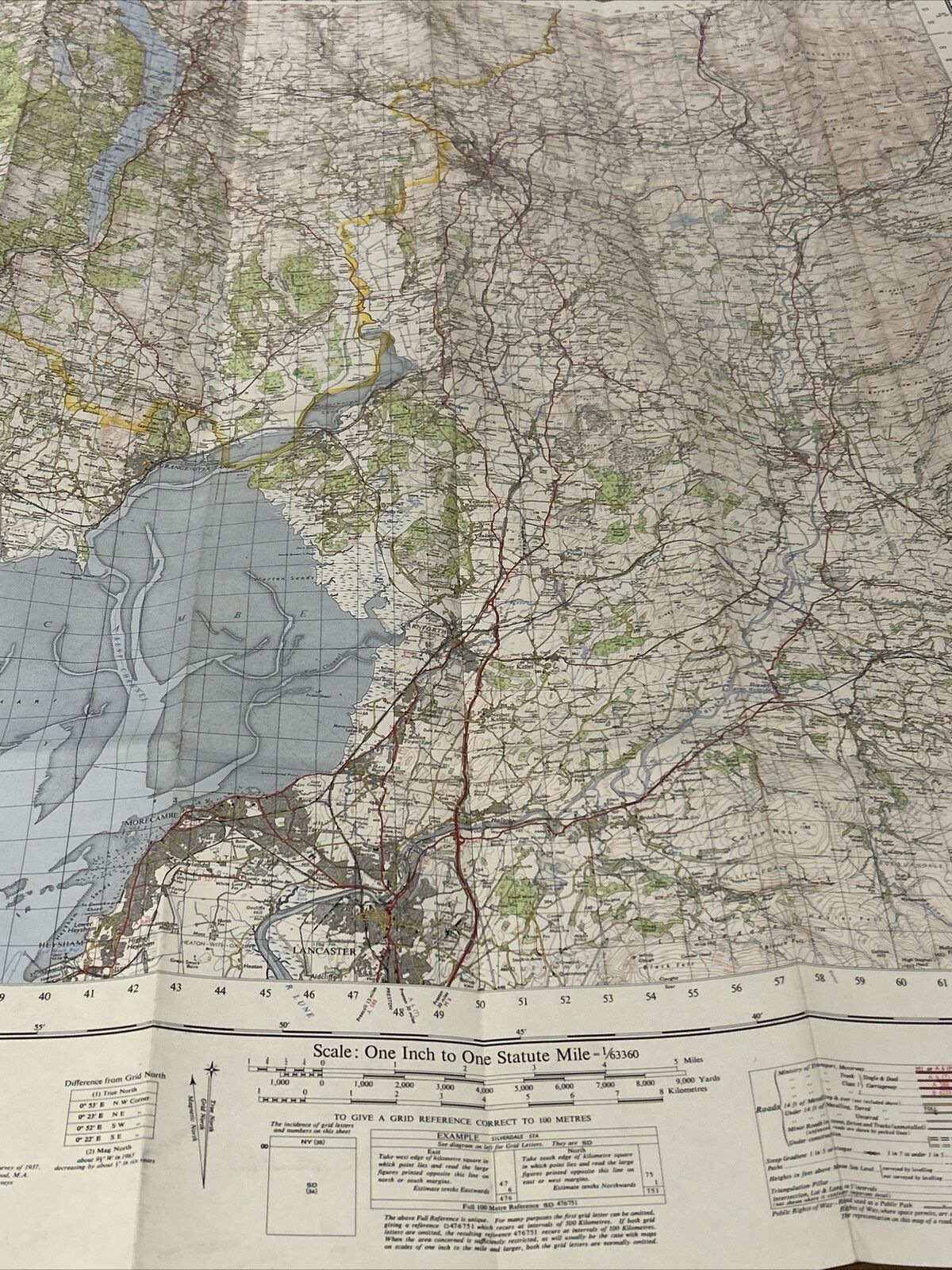 LANCASTER & KENDAL Ordnance Survey Map Seventh Edition One Inch 1965 Sheet 89