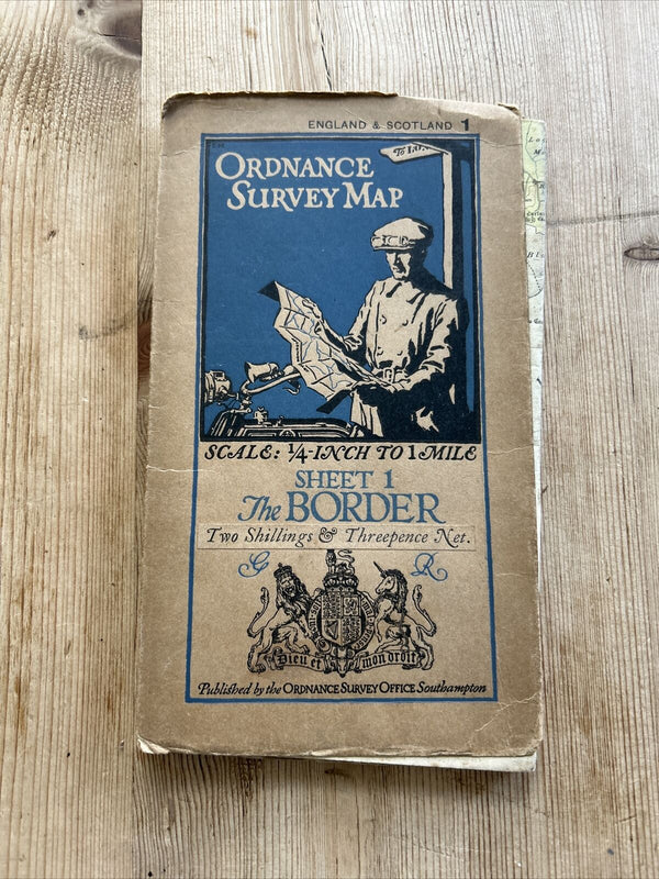 THE BORDER Ordnance Survey Quarter Inch Sheet 1 1921 Sunderland Dumfries