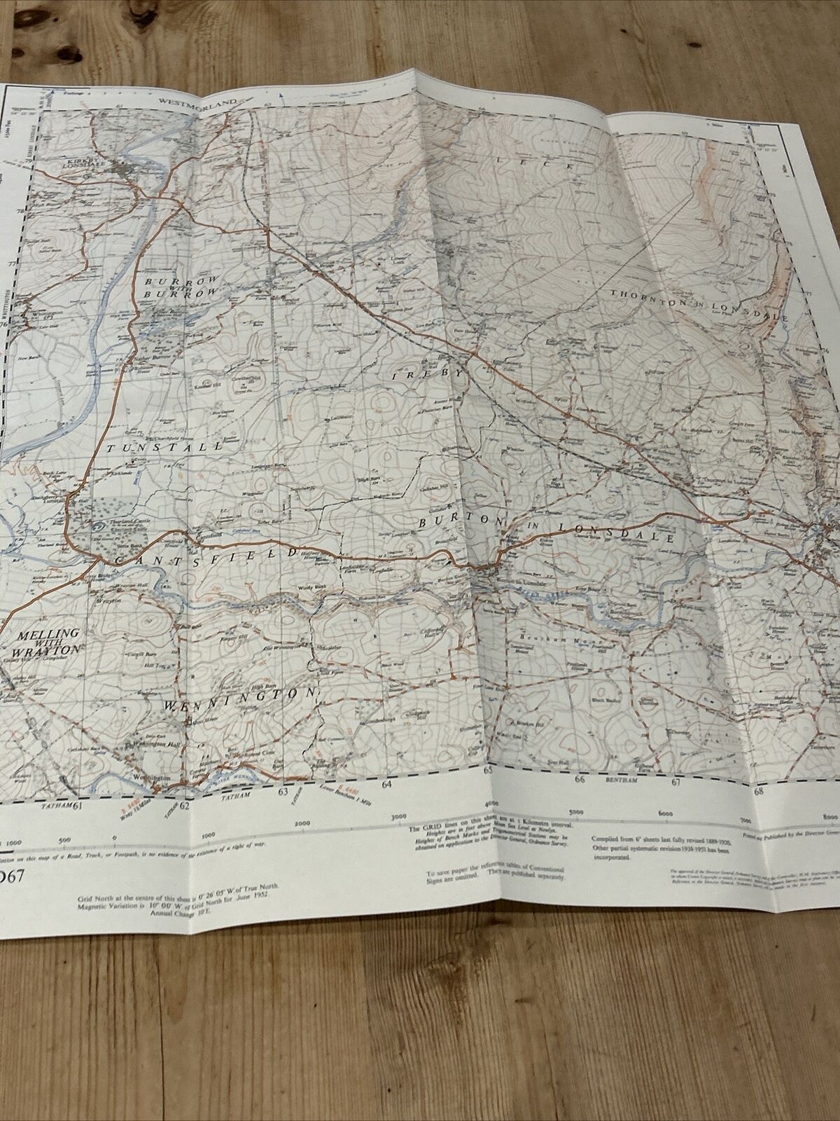 KIRKBY LONSDALE Ordnance Survey First Series 1:25,000 Map SD67 1952