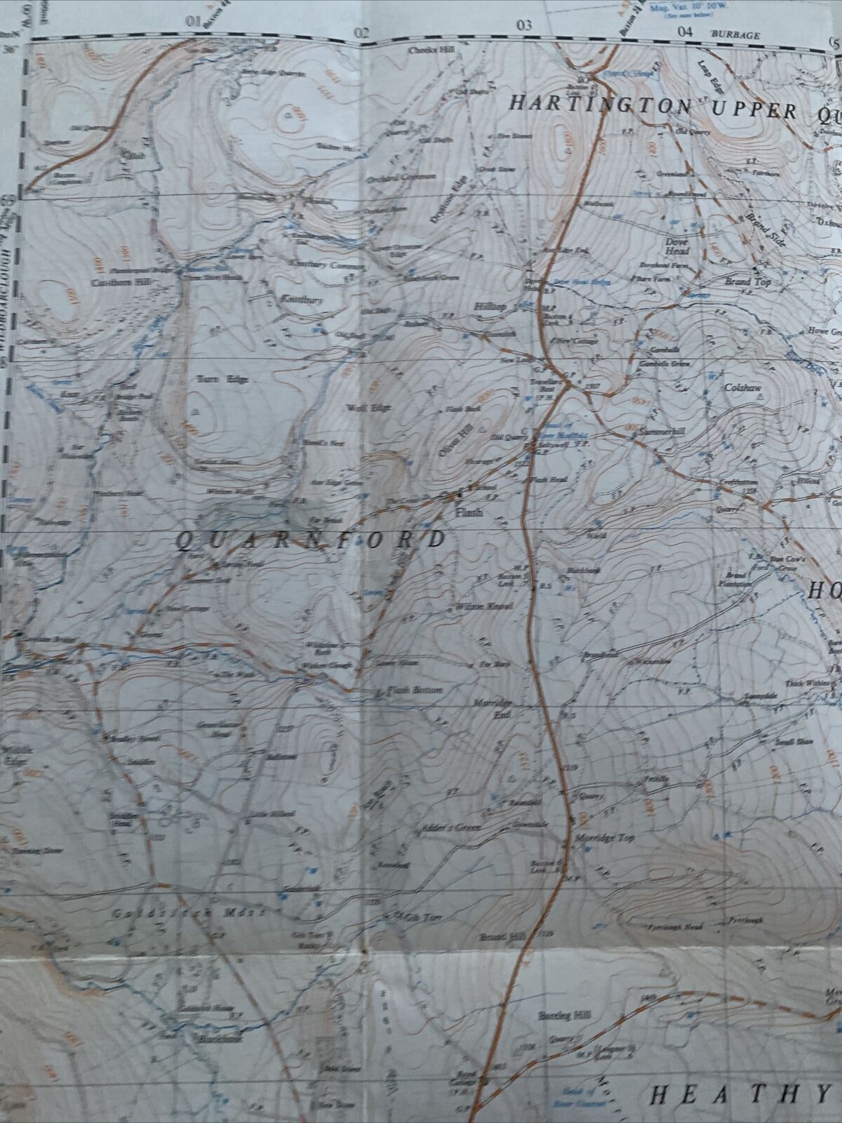 LONGNOR Ordnance Survey 1:25000 First Series 1950 SK06 Upper Hulme