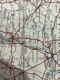 EASTERN COUNTIES Ordnance Survey Cloth Quarter Inch Map 1921 Sheet 9 Essex Herts