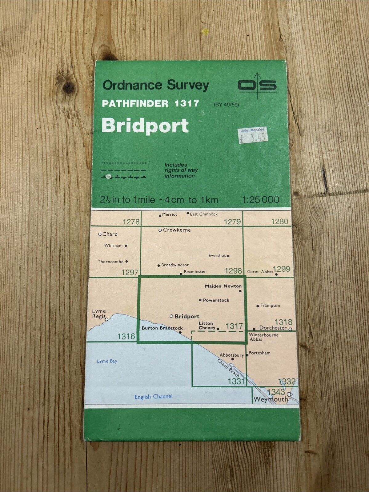 BRIDPORT Pathfinder 1317 Ordnance Survey Sheet 1:25000 1987 Powerstock