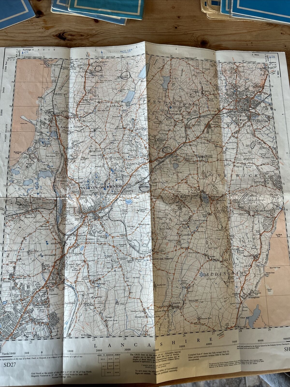 DALTON IN FURNESS Ordnance Survey 1:25,000 First Series 1952 Sheet SD27 marked*