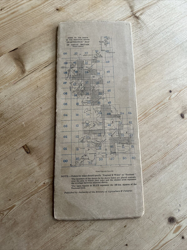 The EASTERN HIGHLANDS Ordnance Survey Paper Sheet 5 Quarter Inch Map 4th Ed 1946