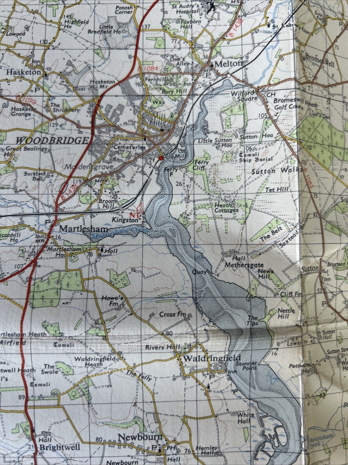 IPSWICH Ordnance Survey Seventh Series CLOTH  One inch 1956 Sheet 150 Frinton