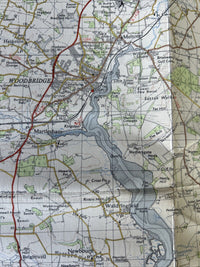 IPSWICH Ordnance Survey Seventh Series CLOTH  One inch 1956 Sheet 150 Frinton