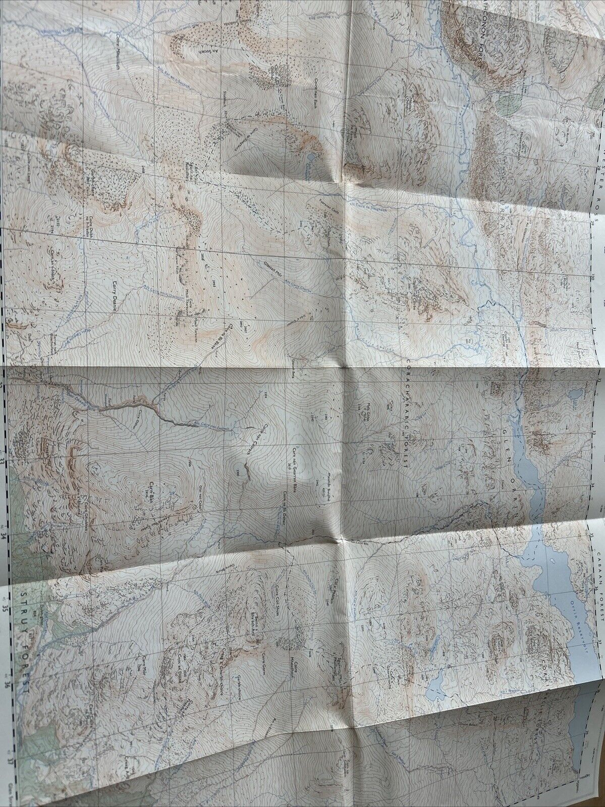 UPPER GLEN ORRIN Ordnance Survey Map Pathfinder NH 24/34 1974 Strathconon Forest