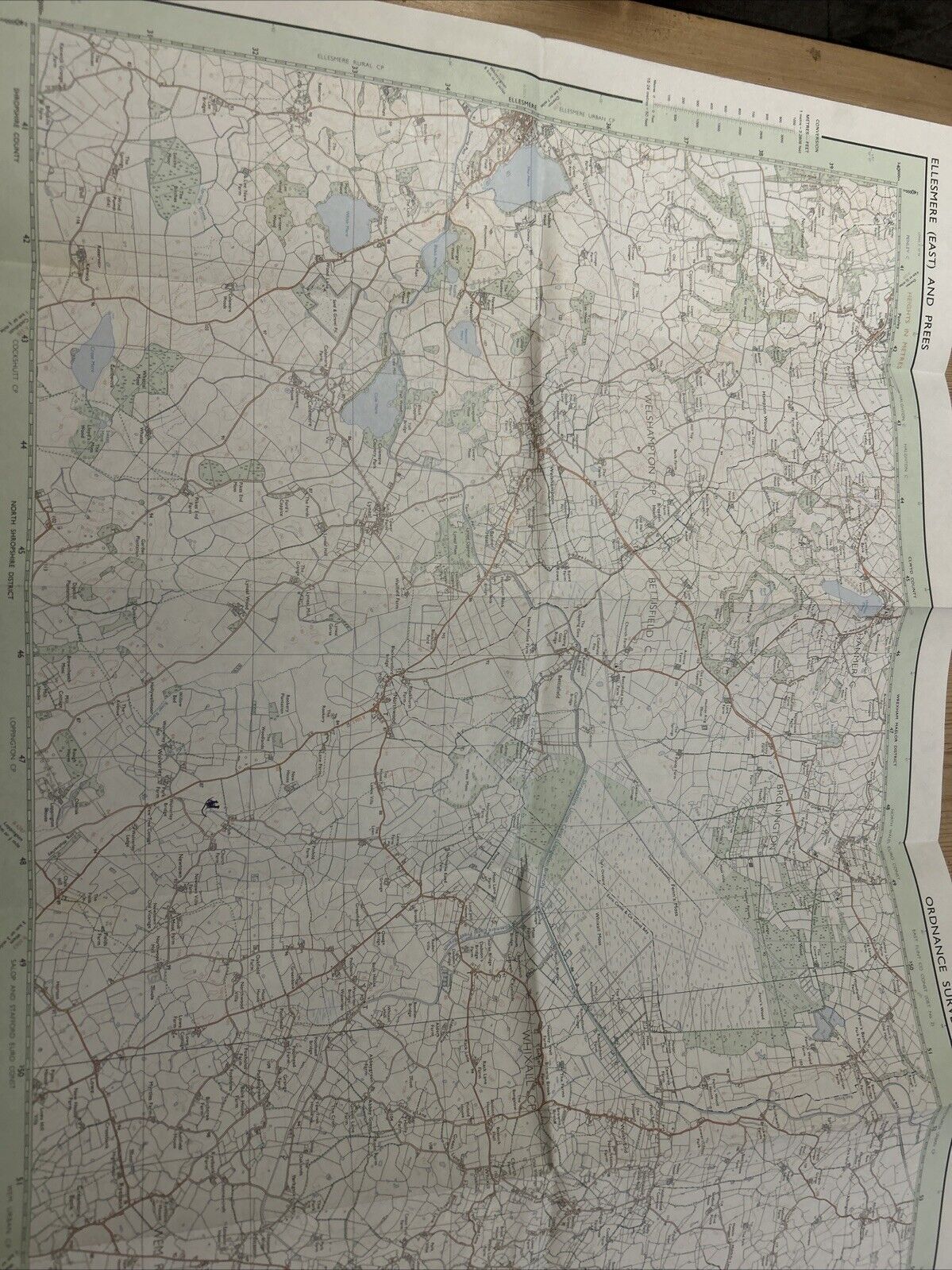 ELLESMERE EAST & PREES Pathfinder 828 Ordnance Survey 1:25000 1986 SJ 43/53