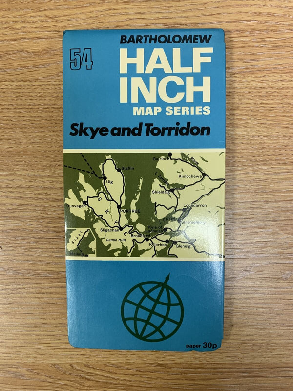 Bartholomew Half Inch Map No 54 Skye & Torridon Scotland  1972