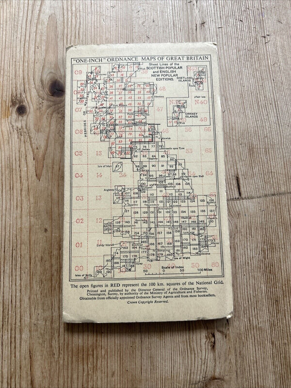 DUNOON & LOCH FYNE Ordnance Survey CLOTH One Inch Sheet 65 Popular Edition 1946