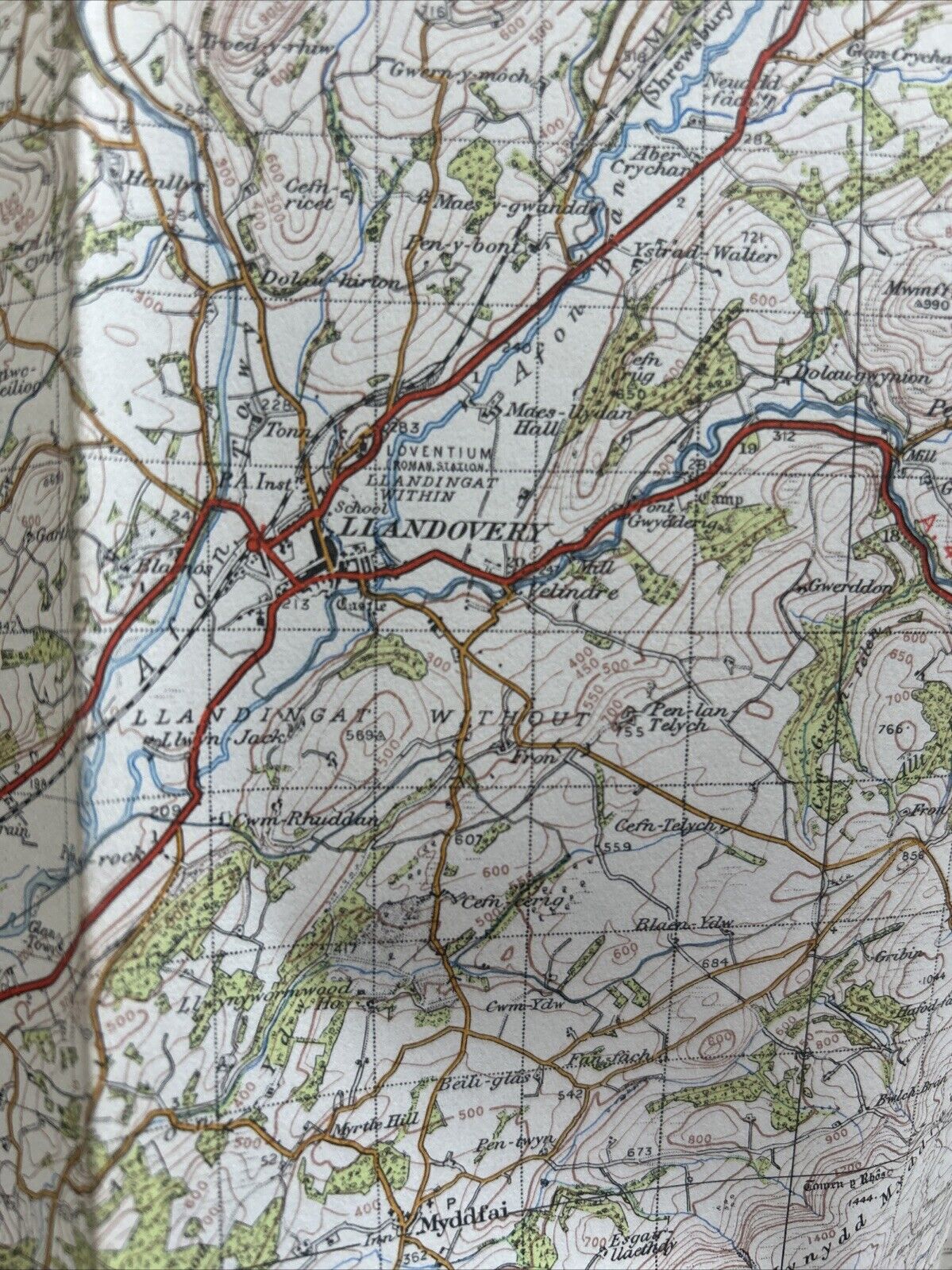 LLANDOVERY Ordnance Survey Paper One Inch Map 1947 Sixth Edition Sheet 140