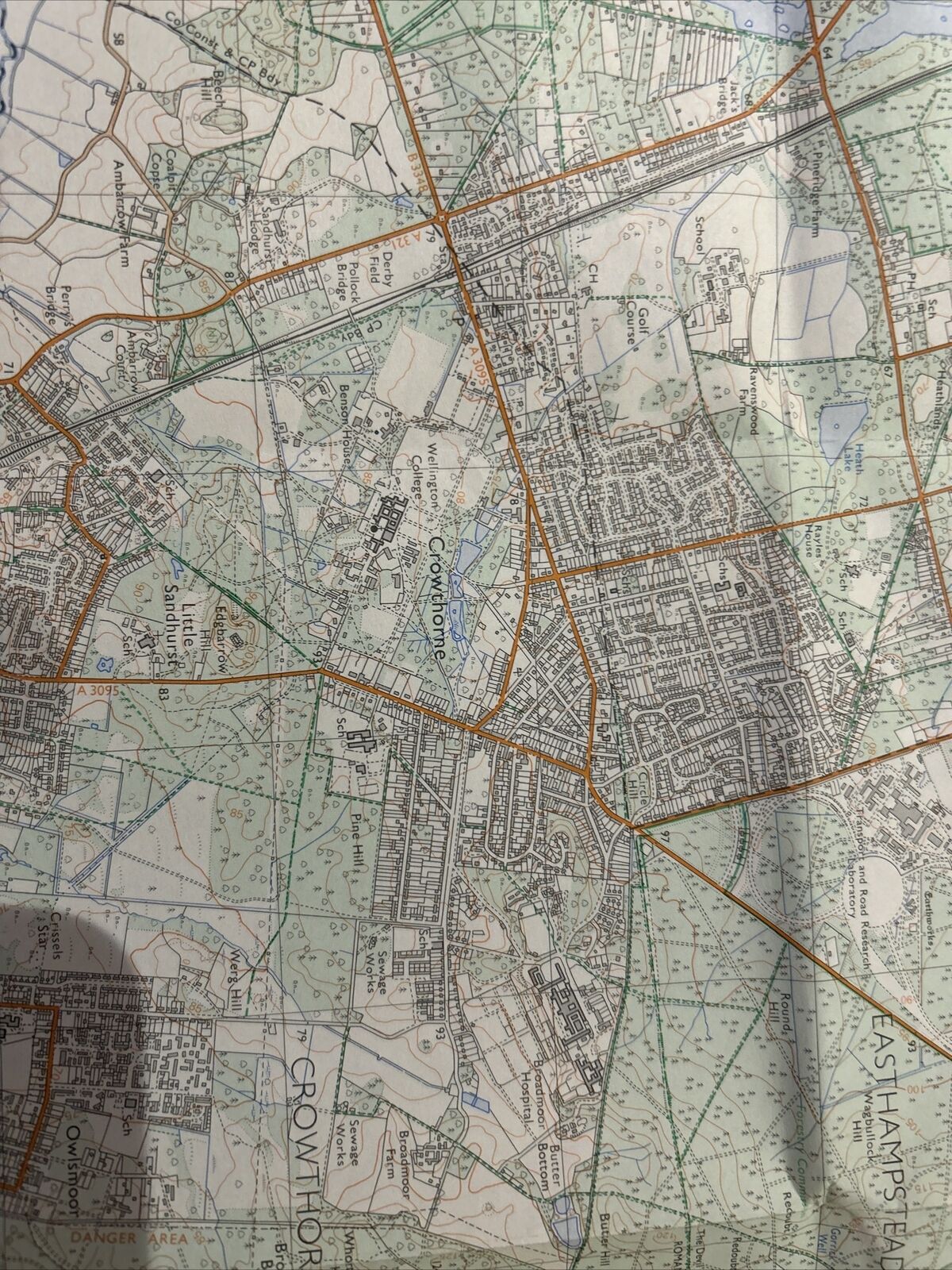 BRACKNELL And ASCOT Ordnance Survey Second Series Pathfinder Map SU 86/96 1978