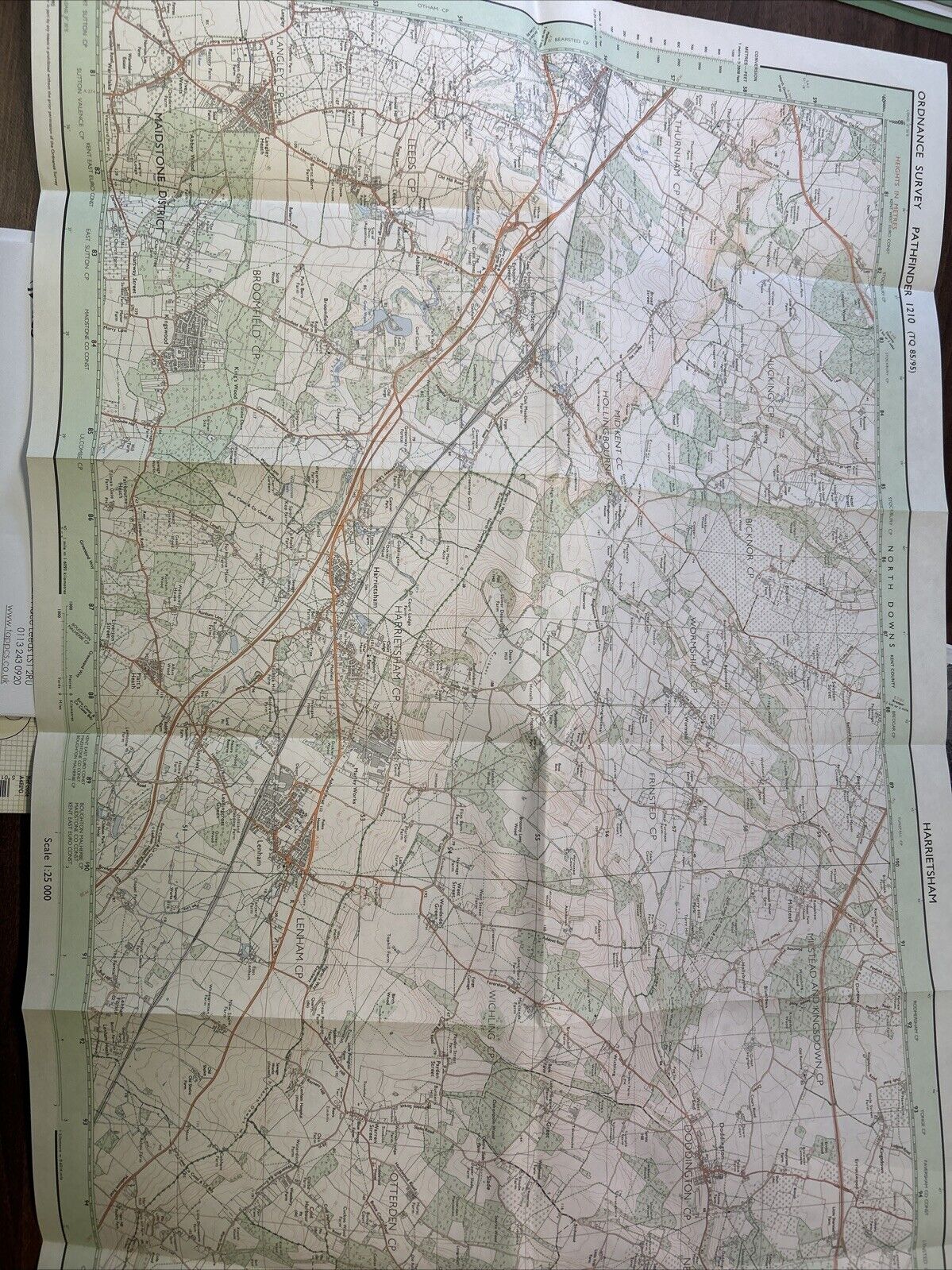 HARRIETSHAM Ordnance Survey Pathfinder 1210 Sheet TQ85/95 1992 Stockers Head