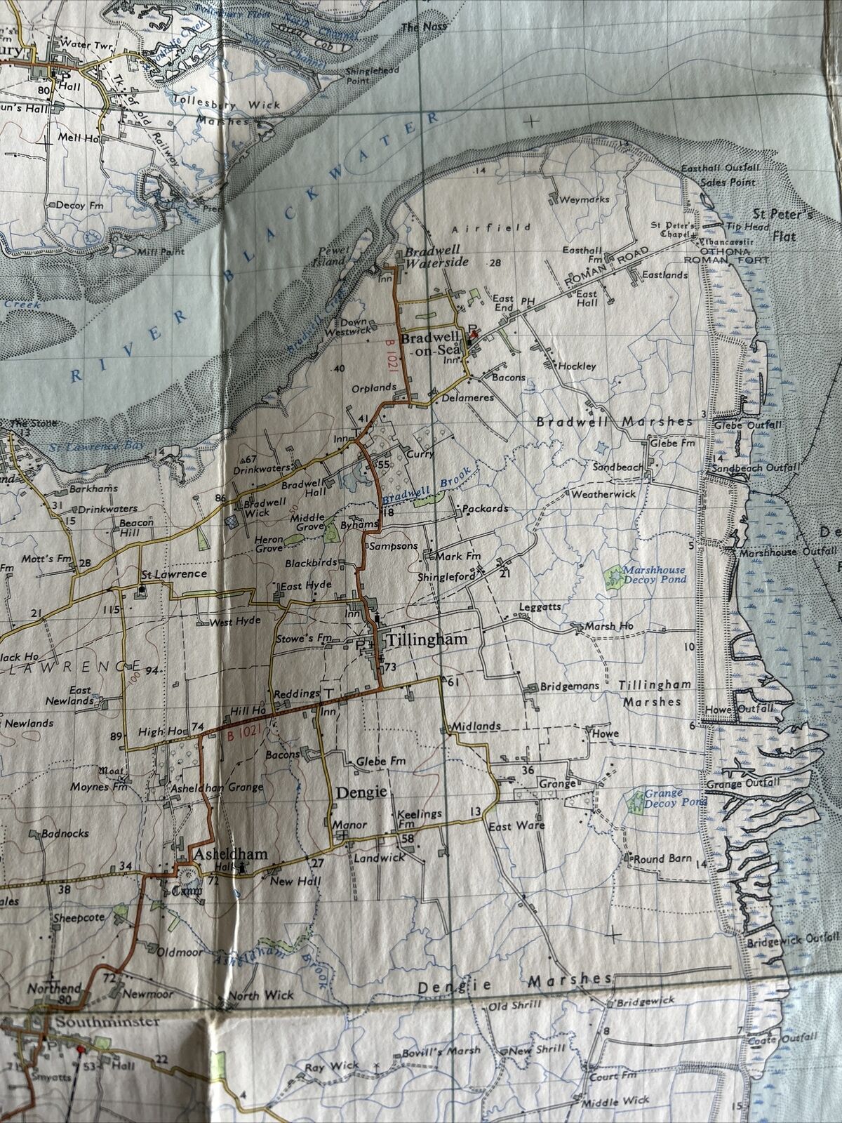 SOUTHEND ON SEA Ordnance Survey Seventh Series Cloth One inch 1957 Sheet 162