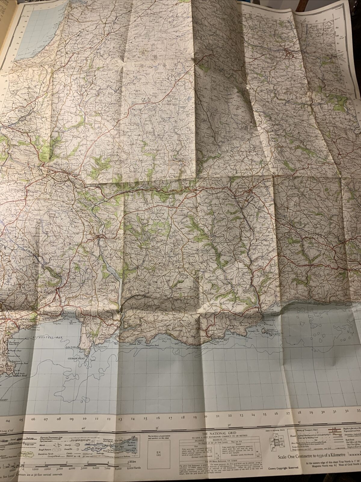 BODMIN & LAUNCESTON Ordnance Survey Sixth Edition One inch 1946 Sheet 186 Paper