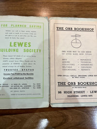 LEWES Street Plan & Road Map Of Sussex Brighton Barnetts 1950s? Advertising