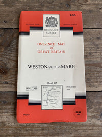 Weston Super Mere - Ordnance Survey Paper Map 1961 Sheet 165 7th Series