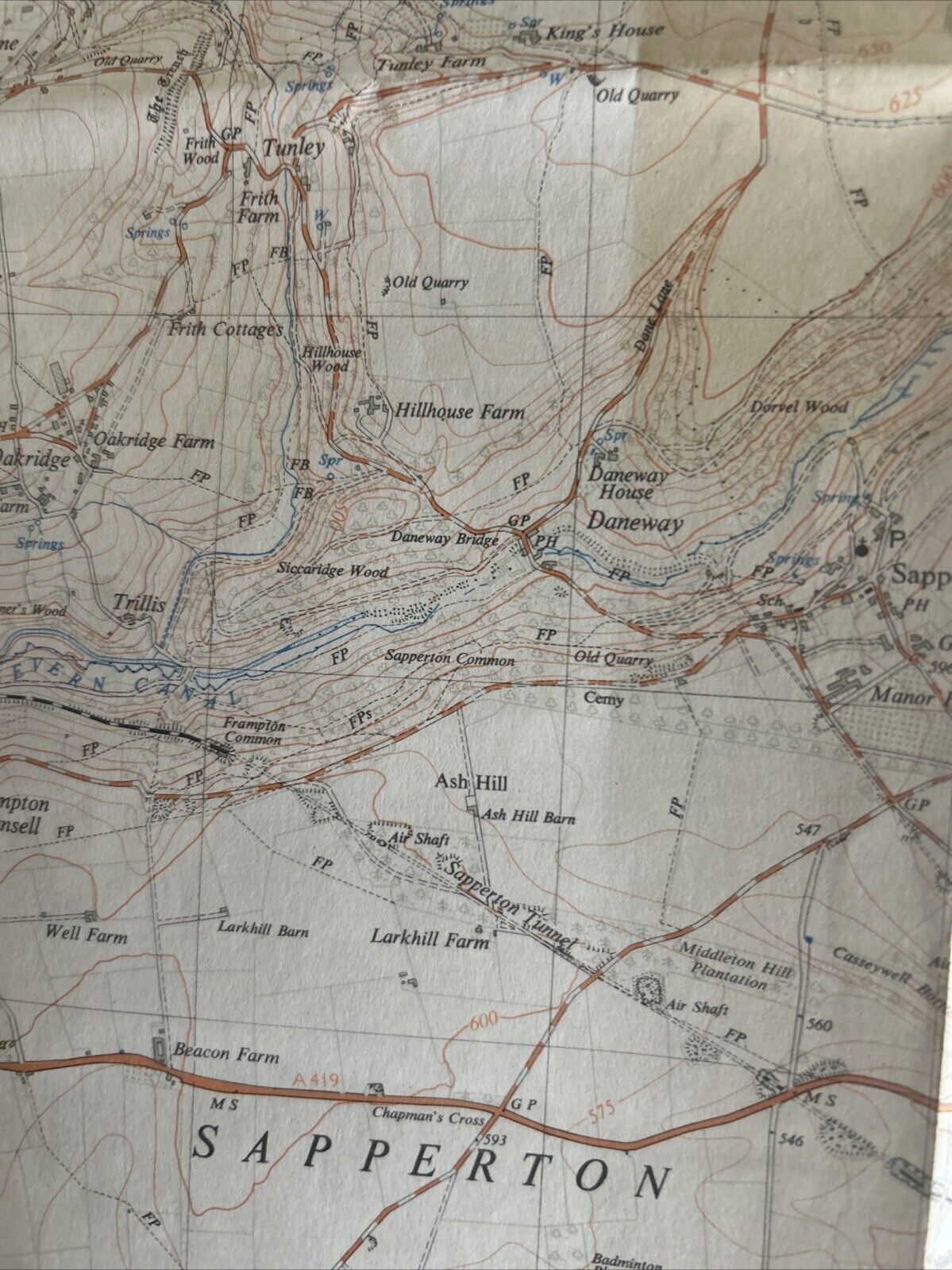 SAPPERTON Ordnance Survey First Series Sheet SO90 1:25,000 1959 Duntisbourne