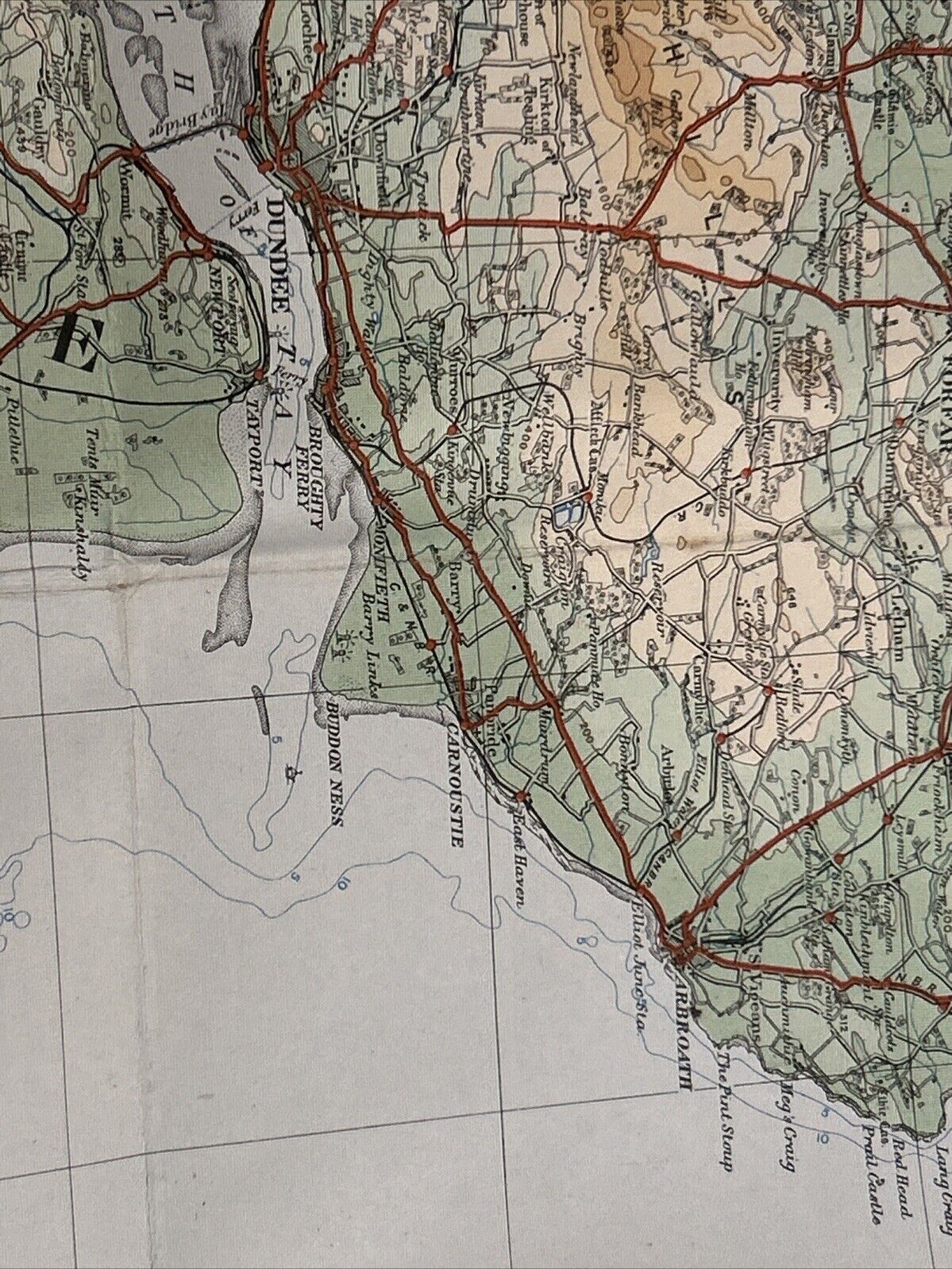 THE FORTH & TAY Ordnance Survey Paper Sheet 3 Quarter Inch Map 1923 Edinburgh