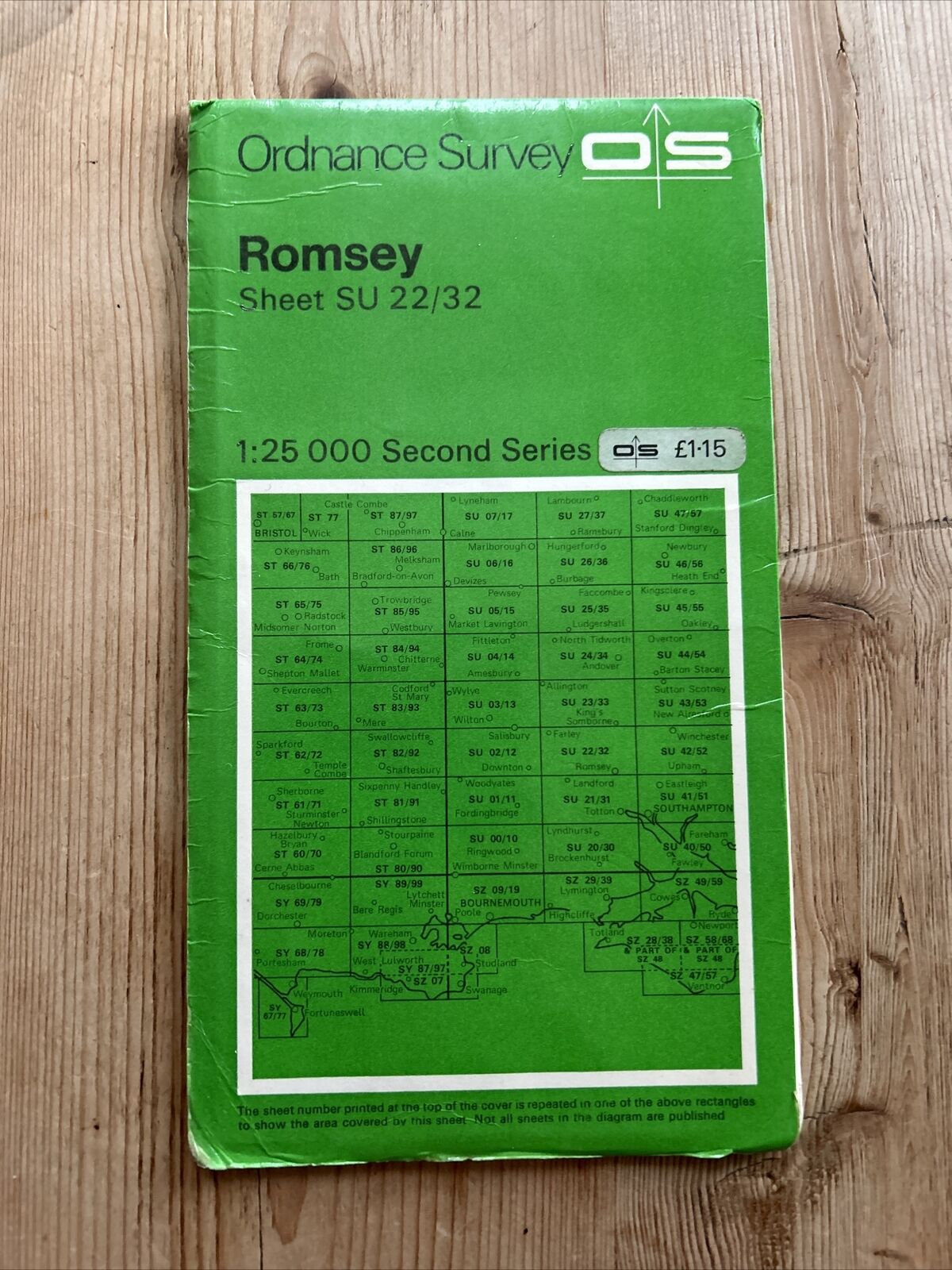 ROMSEY Ordnance Survey Second Series Map SU22/32 1977 Frenchmoor Awbridge